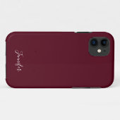 ブルグン無地のディワインカラーシックモカスタムノグラム Case-Mate iPhoneケース (裏面(横))