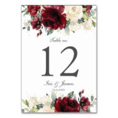 ブルグ素朴ンディアイボリー結婚フローラブライダルシャワー テーブルナンバー (裏面)