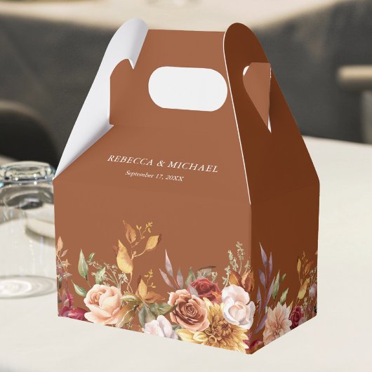 ブルグ素朴ンディテラコッタフローラ結婚ズ フェイバーボックス