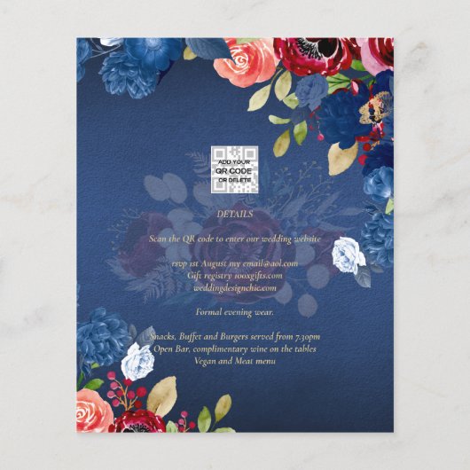 ブルグ素朴ンディブルーフローラ結婚ズ (裏面)