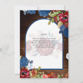 ブルグ素朴ンディブルーフローラ結婚ズ 招待状 (裏面)