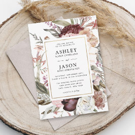 ブルグ素朴ンディボホフローラ結婚ズ 招待状