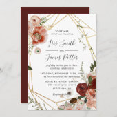 ブルグ素朴ンディマルサラ赤面フローラ結婚ズ 招待状 (正面/裏面)