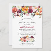 ブルグ素朴ンディ秋結婚フローラブライダルシャワー 招待状 (正面)