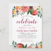 ブルグ素朴ンディ秋結婚フローラブライダルシャワー 招待状 (正面)