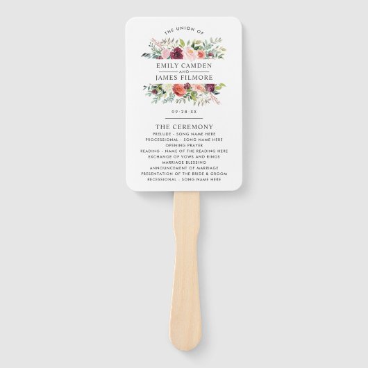 ブルグ素朴ンディ赤面秋結婚フローラ式 ハンドファン (正面)