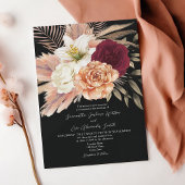 ブルグ素朴ンディ黒フローラ結婚ズ 招待状