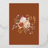 ブルグ素朴ンディ・テラコッタフローラ結婚ズ金ゴールド 箔招待状 (裏面)