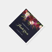 ブルグ素朴ンディ・マルサラ海軍フローラ結婚ズ スタンダードカクテルナプキン (角)