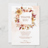 ブルグ素朴ンディTerracottaフローラ結婚の写真 サンキューカード (正面)