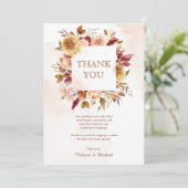ブルグ素朴ンディTerracottaフローラ結婚の写真 サンキューカード (スタンド正面)