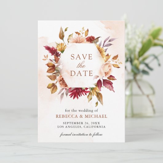 ブルグ素朴ンディTerracottaフローラ結婚の写真 セーブザデート (スタンド正面)