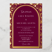 ブルグ結婚ンディ(レトロ点々のある) 箔招待状 (正面)