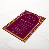 ブルグ結婚ンディ(レトロ点々のある) 箔招待状 (回転した状態)