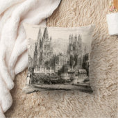 ブルゴスのカテドラルのスペインの城のゴシック様式尖塔のヴィンテージ クッション (ブランケット)