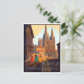 ブルゴス市大聖堂、通りを歩く3人の女性 ポストカード (スタンド正面)