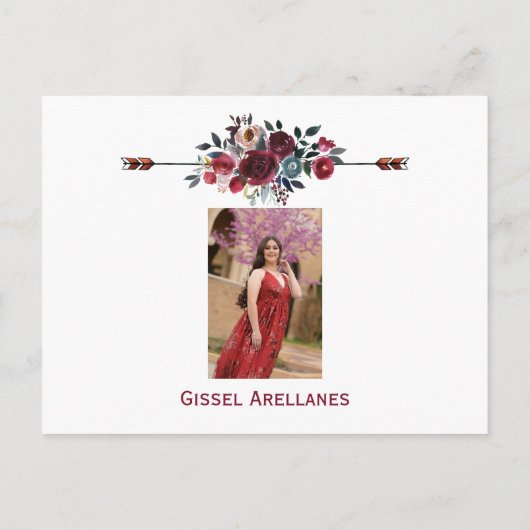 ブルゴモダンンディ海軍のフローラ写真が日付を保存 案内ポストカード (裏面)