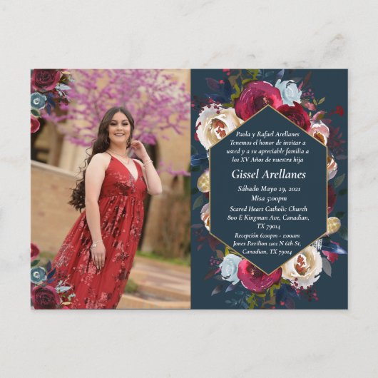 ブルゴモダンンディ海軍のフローラ写真が日付を保存 案内ポストカード (正面)