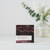 ブルゴモダンンディ金ゴールドグリッタールックマーブルゲート スクエア名刺 (スタンド正面)