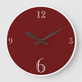 ブルゴモダンンディ・マルーン・レッド・カ無地のラーミニマリスト ラージ壁時計