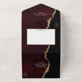 ブルゴンディと金ゴールド結婚のオールインワンインビタット オールインワン招待状 (外側)