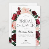 ブルゴンディアーチフローラブライダルシャワー招待状 招待状 (正面/裏面)