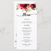 ブルゴンディシンプルフローラ3コース結婚のメニュー メニュー (正面/裏面)