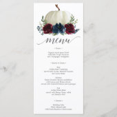 ブルゴンディネービーパンプキン秋の結婚式メニュー メニュー (正面)