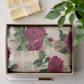 ブルゴンディバラヴィンテージ新聞デコパージュ 薄葉紙 (ギフト)