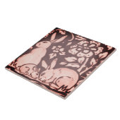 ブルゴンディピンクウサギフローラ葉森林デコール タイル (側面)