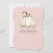 ブルゴンディフローラバラ金ゴールドパンプキンベビーシャワーイン 招待状 (裏面)