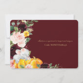 ブルゴンディフローラパンプキンエレファントベビーシャワー    招待状 (裏面)