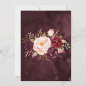 ブルゴンディフローラ絵を描水 – シンプル線 招待状 (裏面)