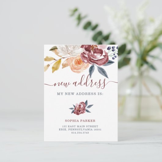 ブルゴンディフローラ |新しい住所の移動のお知らせ ポストカード (スタンド正面)