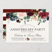 ブルゴンディブーケ |記念日パーティー 招待状 (正面/裏面)