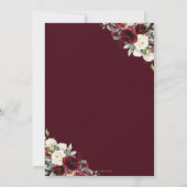 ブルゴンディレッドアイボリーフローラブライダルシャワー幾何学  招待状 (裏面)