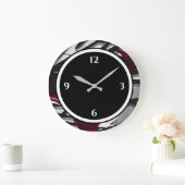 ブルゴンディ白黒抽象芸術大時計 ラージ壁時計 (ホーム)