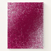 ブルゴンディ・アンド・シルバー・グリッター ノートブック (裏面)