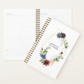 ブルゴンディ・ネイビーフローラ幾何学 プランナー手帳 (ディスプレー)