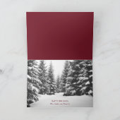 ブルゴンディ・フォト・コラージュのエレガント台本クリスマス カード (内部)