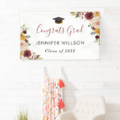 ブルゴンディ・フローラ・おめでとうズ・グラッド卒業パーティー 横断幕 (インサイチュ)