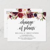 ブルゴンディ・花模様結婚ズの新計画が延期 ポストカード (正面/裏面)