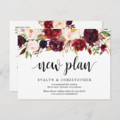 ブルゴンディ・花模様結婚ズの新計画が延期 ポストカード (正面/裏面)