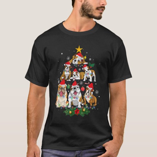 ブルゴークリスマスツリーサンタハットオーナメントデコール Tシャツ (正面)