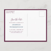 ブルゴーディ·ブルー葉·ズ·スイート16写真保存日 案内ポストカード (裏面)