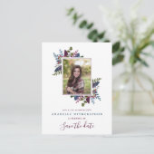 ブルゴーディ·ブルー葉·ズ·スイート16写真保存日 案内ポストカード (スタンド正面)