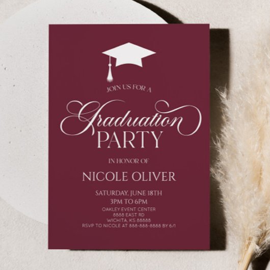 ブルゴーニエレガントマミニマルミニマル卒業 招待状