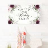 ブルゴーニエレガントーとピンクフローラ75誕生日 横断幕 (インサイチュ)