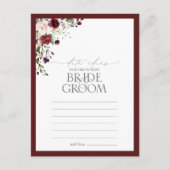 ブルゴーニエレガントー水彩フローラ日付アイディア ポストカード (正面)