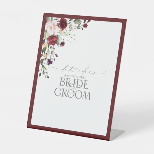 ブルゴーニエレガントー水彩フローラ日付アイディア 台座サイン (正面)